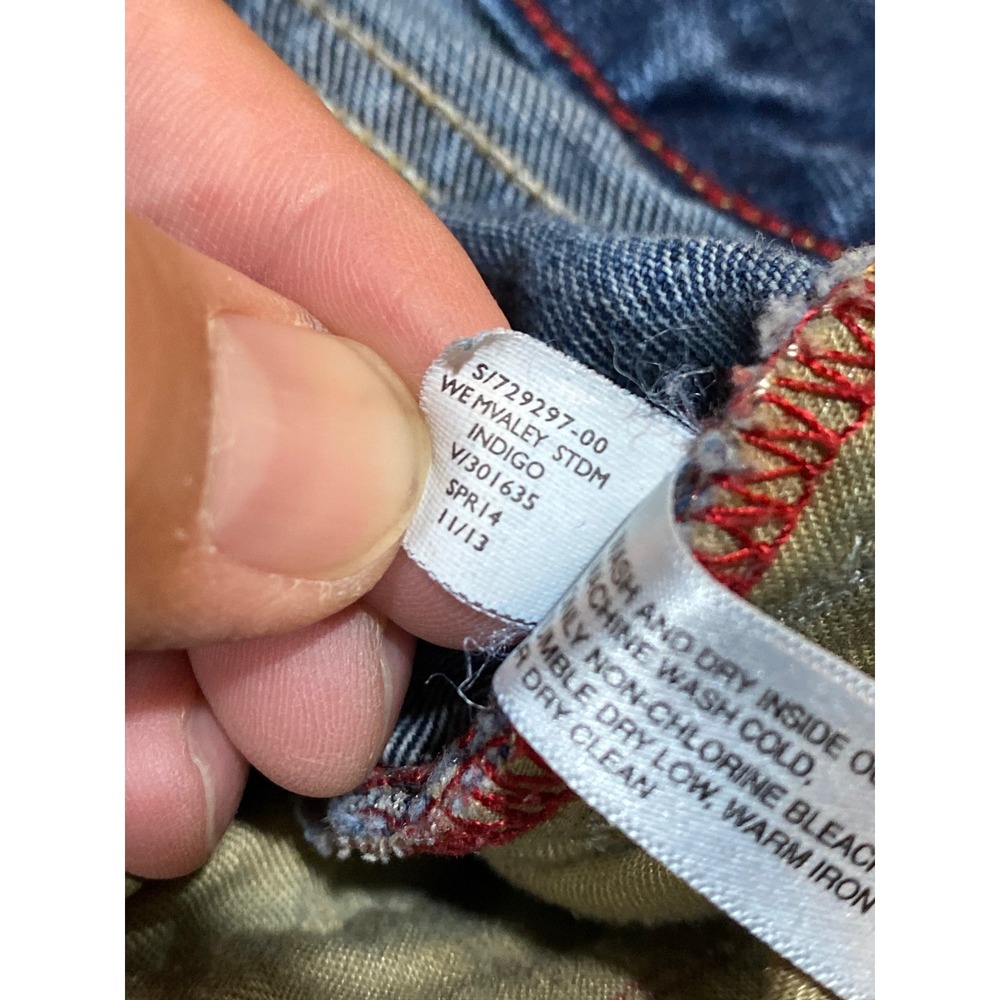 Banana Republic Straight Fit Indigo Blue Jeans Mens 30x32 Whisker Distressed - Picture 6 of 8